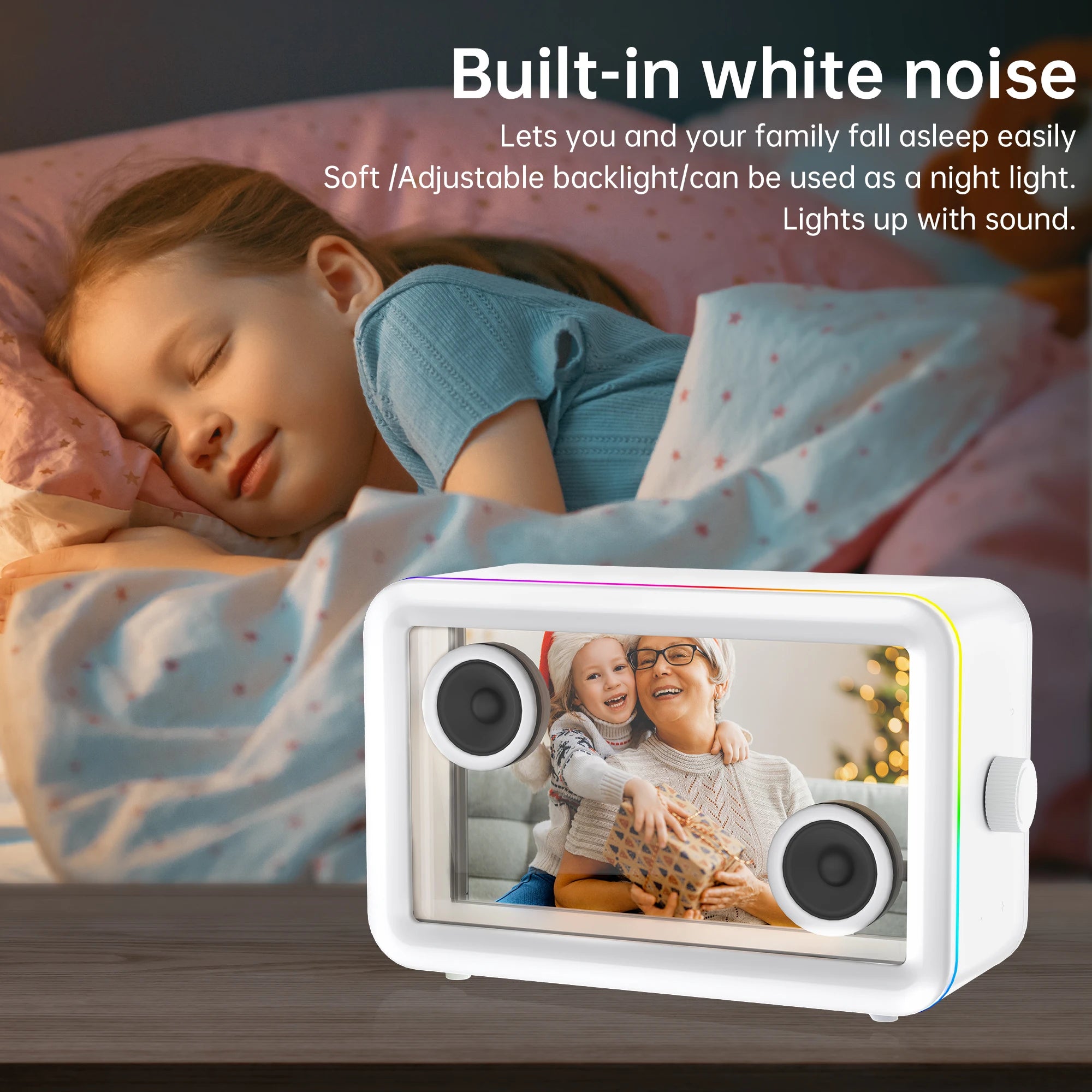 AEEZO L1 Bluetooth Speaker Hi-Fi Audio Clear Glass Screen Dynamic Suspended Lyrics Wireless Portable Audio Video LED Speakers