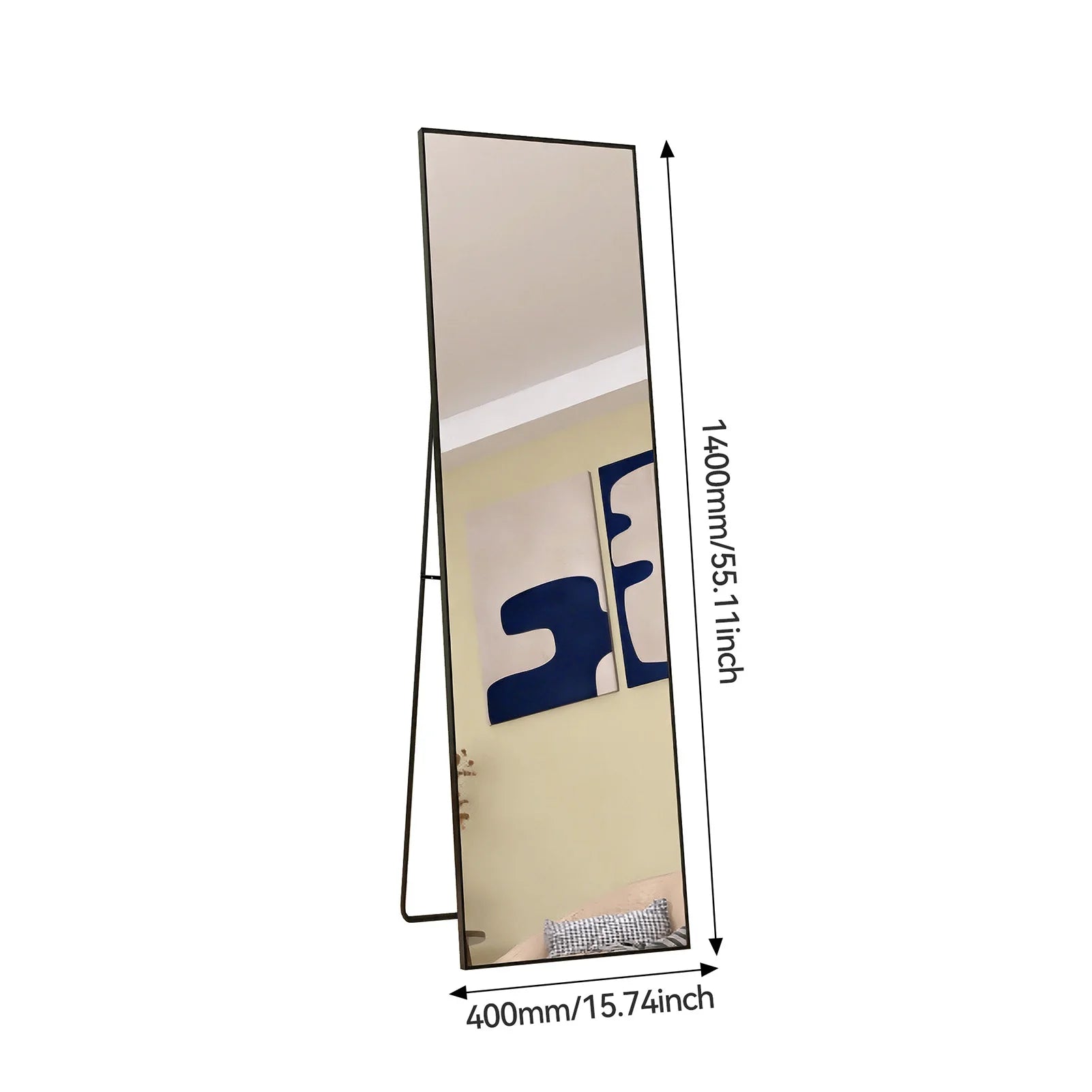 Full-length mirror, curved stand mirror, large full-length mirror, wall mounted, leaning mirror, standing mirror,