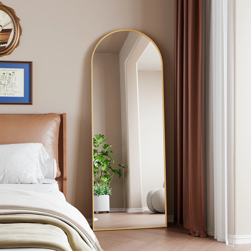 Full-length mirror, curved stand mirror, large full-length mirror, wall mounted, leaning mirror, standing mirror,