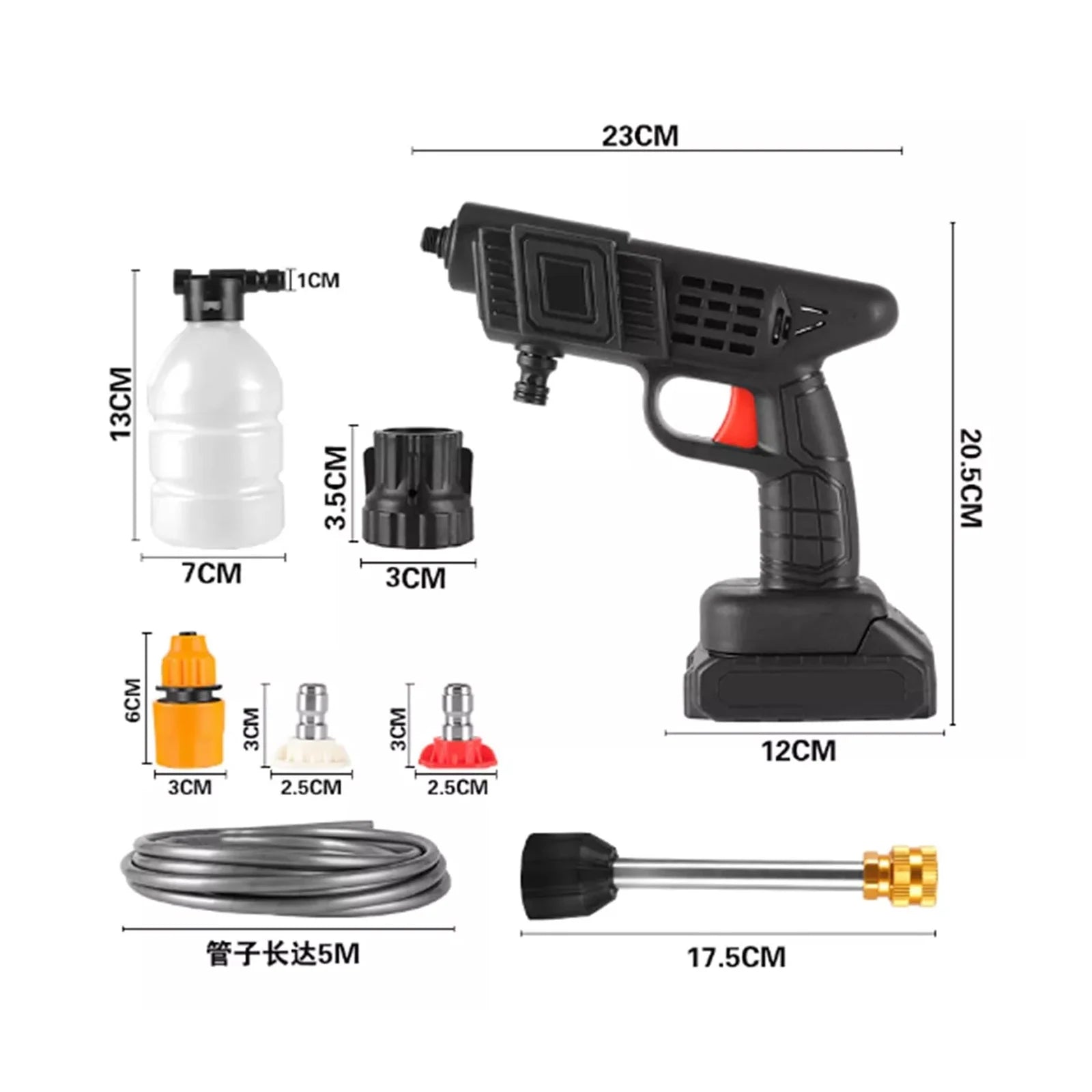 Portable High Pressure Car Wash Rechargeable Dual Voltage Washer cleaning cars bicycles outdoor furniture fences