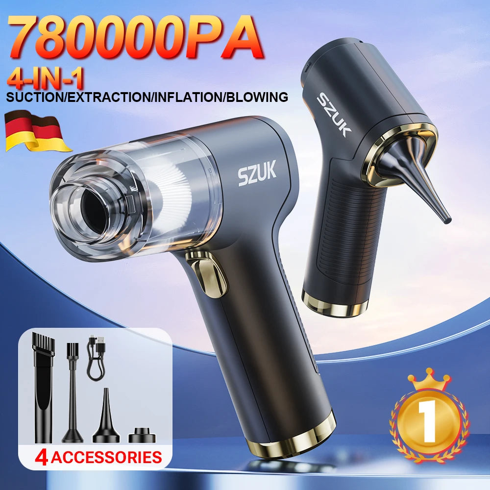 SZUK Powerful Vacuum Cleaner 780000PA Mini Cordless Portable Car Vacuum Cleaner for Home Appliance Handheld Blower Car Cleaner