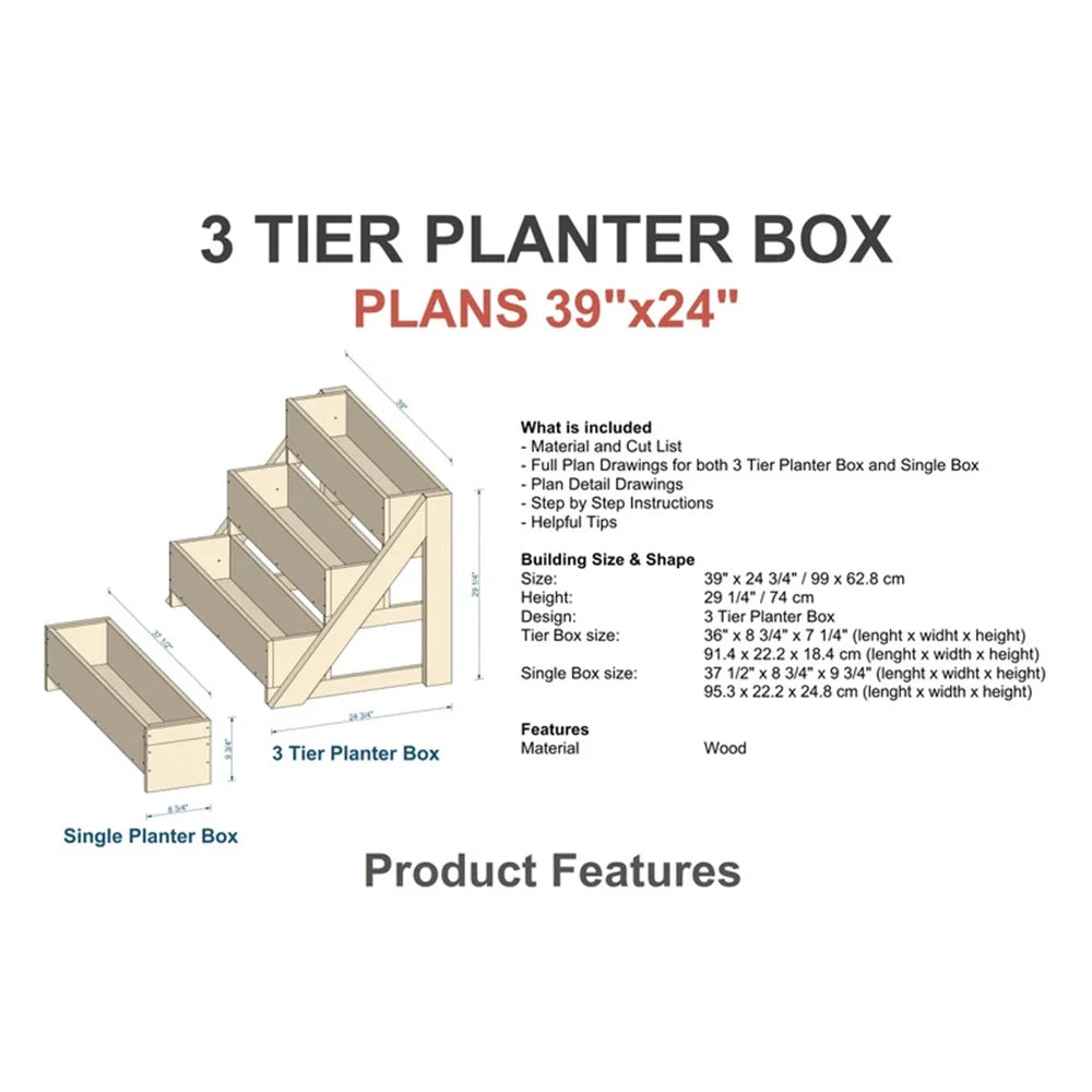 3-Tier Planter Box Plans - Build a Beautiful Outdoor Garden Display | AlluCanFind