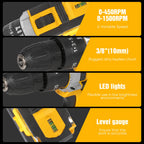 21V Cordless Impact Drill Electric Screwdriver Electric Hammer Drill Mini Wireless Hand Drill Lithium-Ion Battery Power Tools