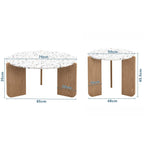 Coffee table set of 2 bedroom set table side table balcony set set living room living room table and balcony modern composite coffee table White + wood color