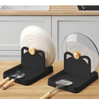 Kitchen Counter Spoon Rack - Pot Lid Rack and Spoon Rack - Multi-Purpose Small Tools to Keep the Countertop Clean - Silicone Rac