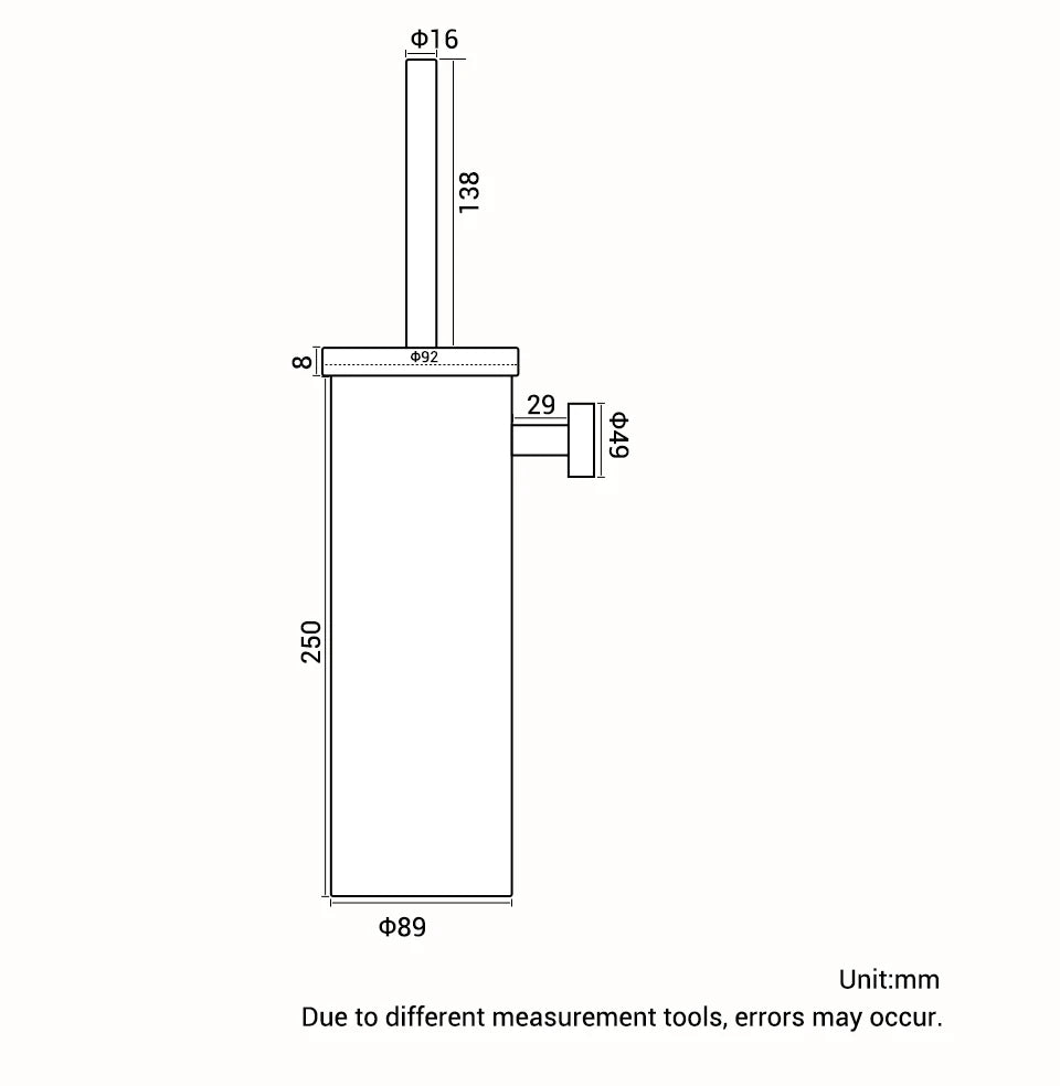 Black Toilet Brush Holder In Wall For Bathroom Set Modern Style 304 Stainless Steel Material No Dead Toilet Cleaning