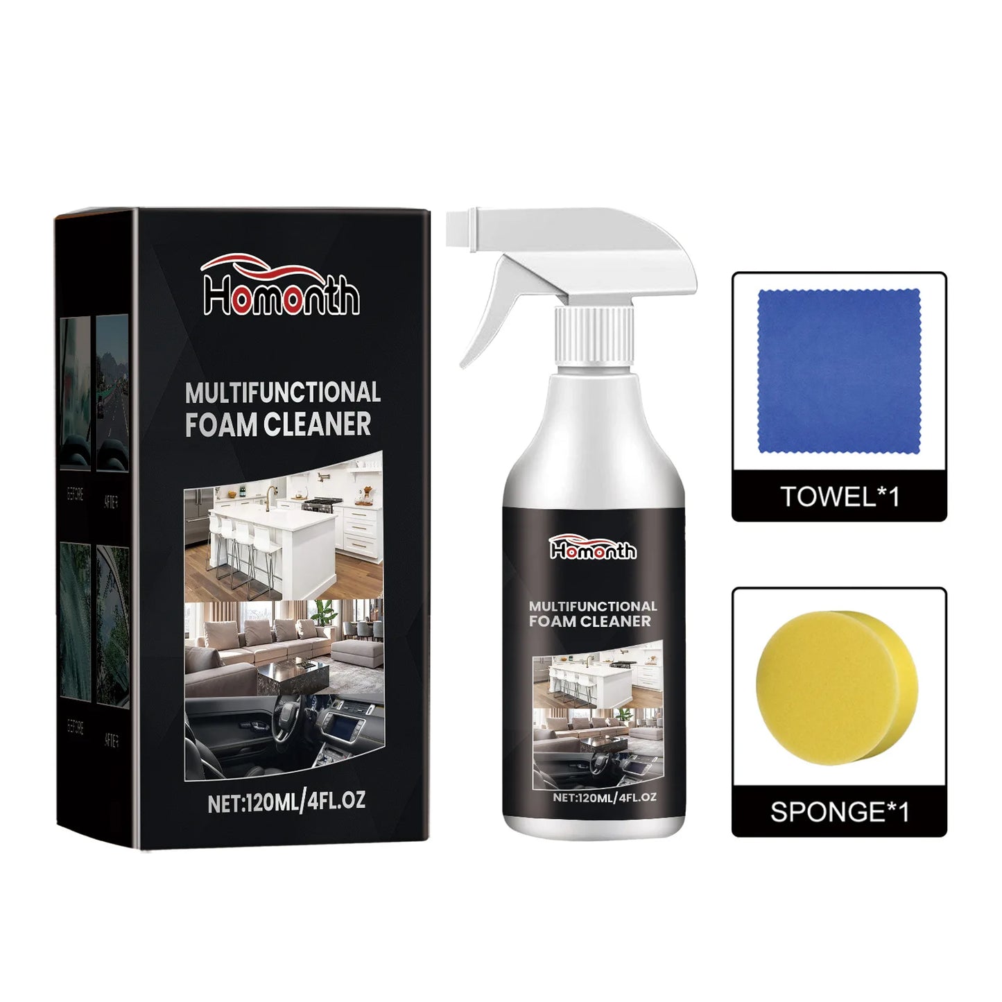 Homonth 120ml Car Glass Oil Film Cleaner Spray Enhancing Visibility St