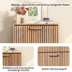 Side Table wood color solid wood table shoe cabinet with hinged lid dust proof storage cabinet