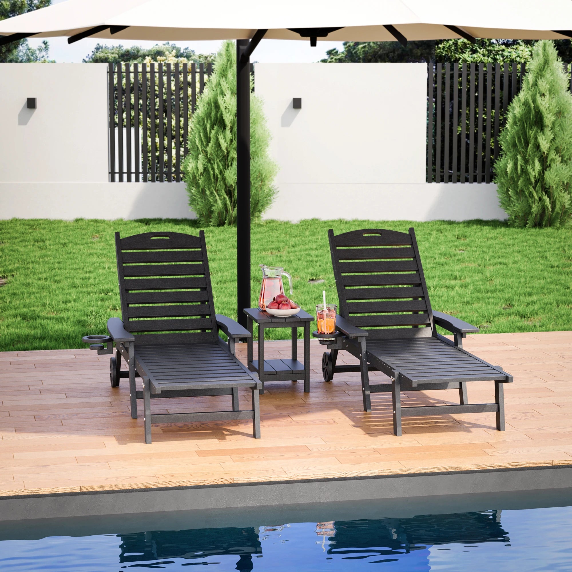 500 LBS Capacity Lounge Chair Set (3-Piece)