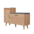 Side Table wood color solid wood table shoe cabinet with hinged lid dust proof storage cabinet