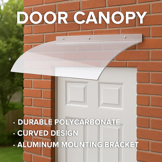 Front Door Canopy Durable Transparent Window Awning Cover Rain Snow Protection Door Cover for Outdoor Balcony Patio