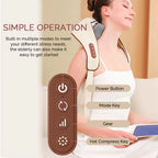 Multifunctional Neck Shoulder Massager, Wrap Heat Therapy Device, Cervical Spine Massage Instrument, Square Muscle Roller