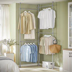 SoBuy KLS03 dresses stand coat rack stand with 4 dresses rods Telescopic Wardrobe System Adjustable Shelving System