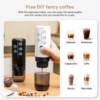 Portable USB Rechargeable Espresso Coffee Maker 17Bar Pressure For Travel Outdoor Car Compatible With Capsules/Ground Coffee