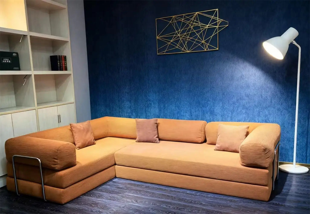 EU warehouse European retro high-end corduroy sofa vacuum compression folding sofa bed can be customized living room bedroom fur