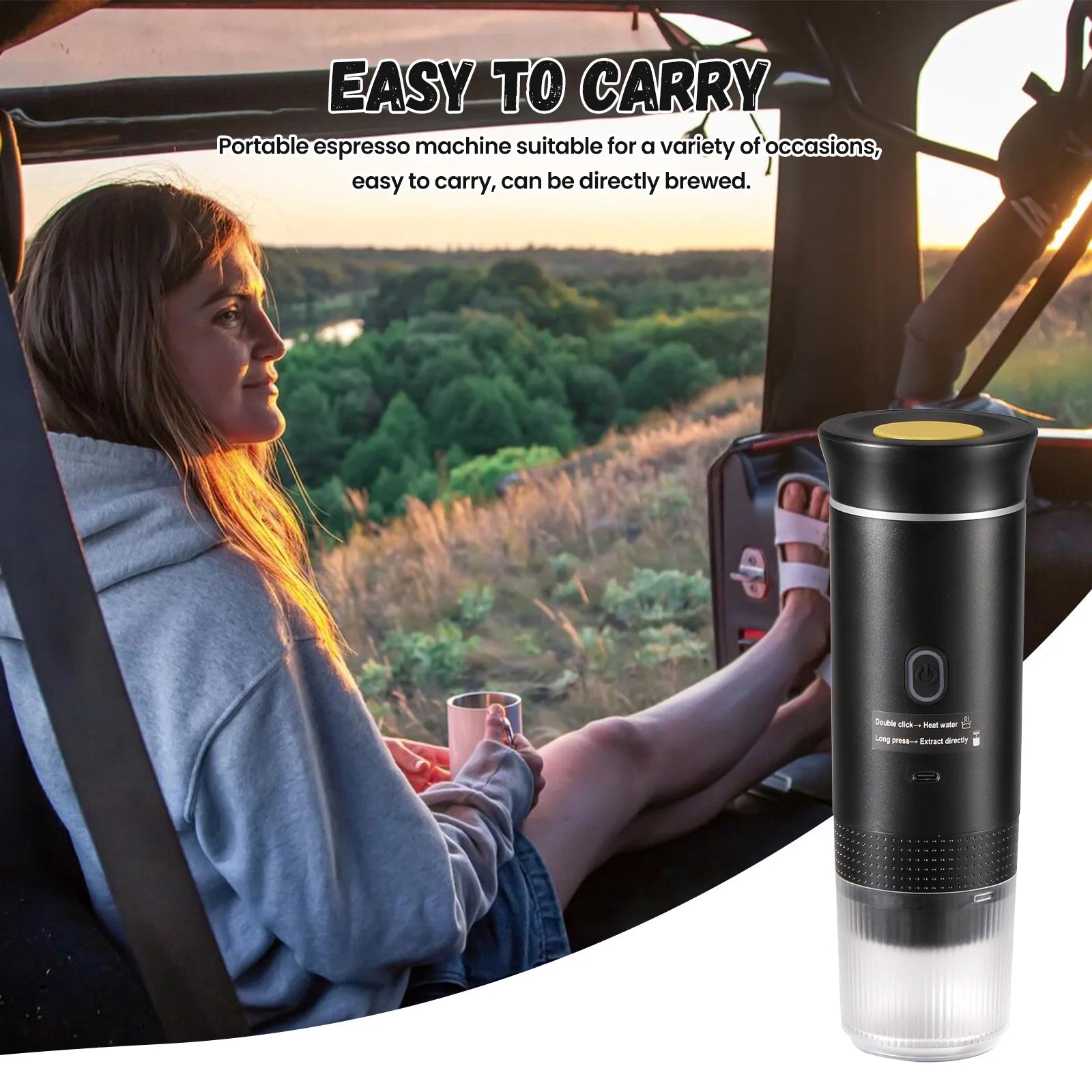 3-in-1 Wireless Electric Portable Espresso Coffee Machine for Car & Home Camping Coffee Maker Capsule Powder Travel Coffee Maker