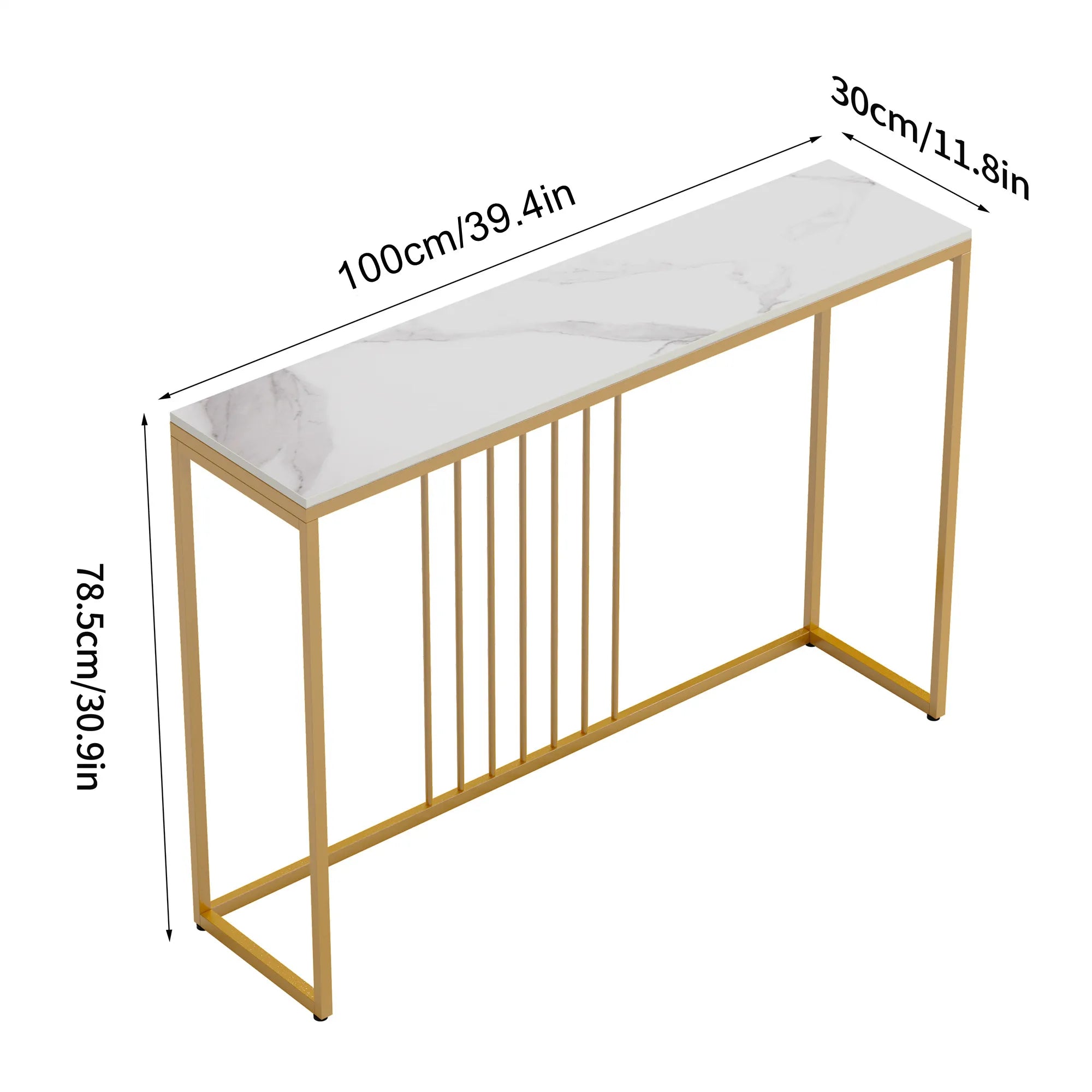 LUVODI Console Table for Entryway Minimalistic Living Room Furniture Sofa Side Table with Strong Metal Stand