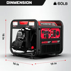PowerSmart 4400W Portable Generator with Inverter Technology, RV Ready 30A Outlet, Gas Powered, Lightweight & Quiet for Home Use