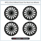 15inch Dagger Style Hub Cap Cover for Iron Rim Wheel Cover Set of 4 Steel Wheel Cover Replacement Hubcap for R15 Tire