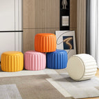 Pink Sofa Stool Customizable Stool with 4 Legs Blue Solid Pine Stool Living Room