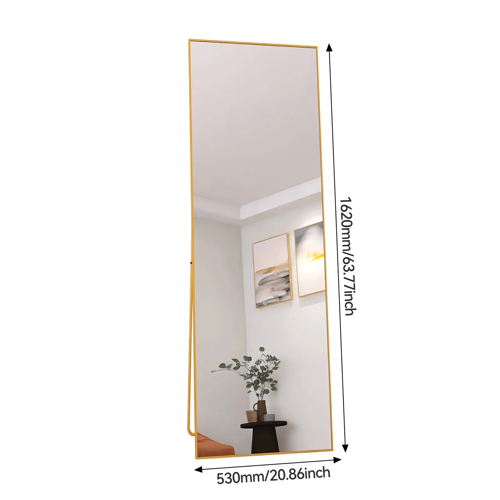 Full-length mirror, curved stand mirror, large full-length mirror, wall mounted, leaning mirror, standing mirror,