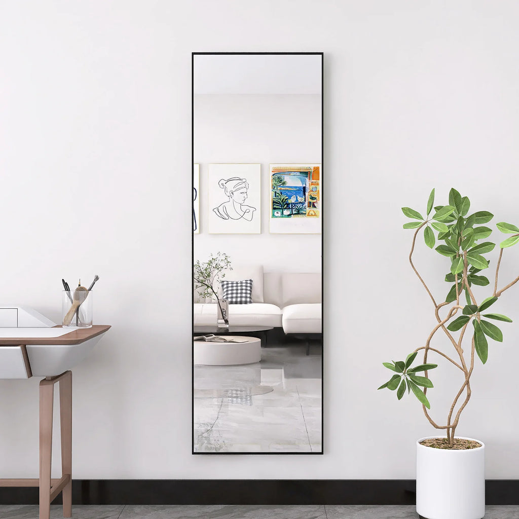 Full-length mirror, curved stand mirror, large full-length mirror, wall mounted, leaning mirror, standing mirror,