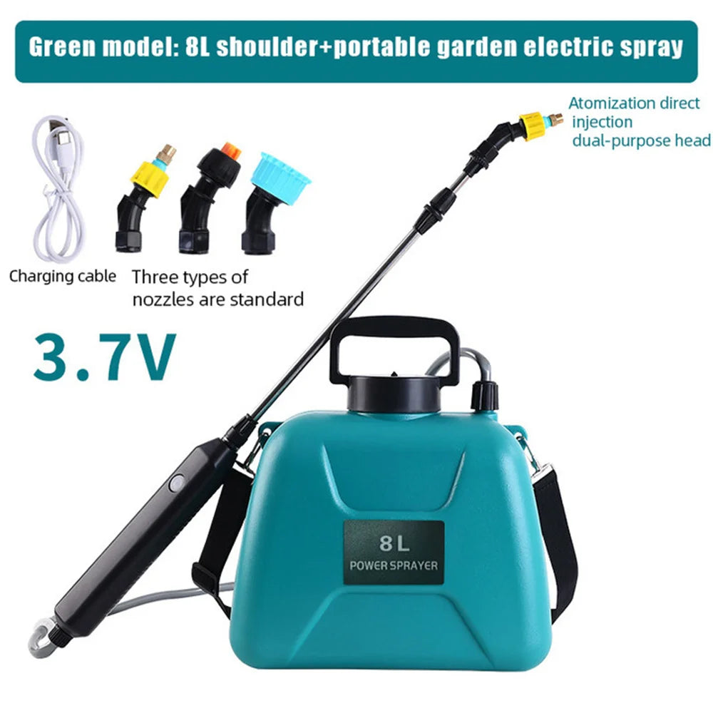 Electric Sprayer 8L water Can With Spray Gun Automatic Garden Mister USB Rechargeable Irrigation Tool