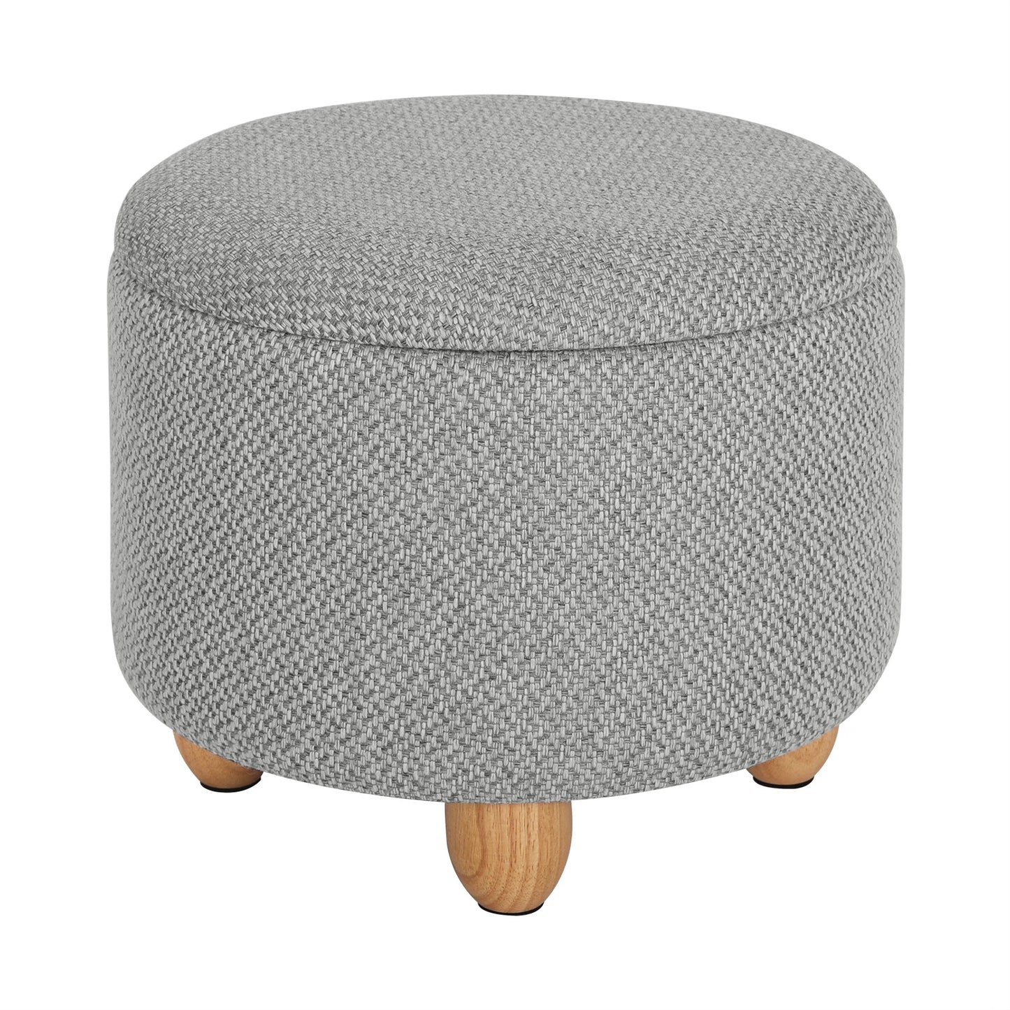 WOLTU Storage Pouf Upholstered Stool with Lid Ottoman Foldable Pouf with Pine Legs Space Saving for Living Room Bedroom Home