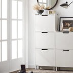 SoBuy FSR151 Shoe dump truck with 2 flap Shoe cabinet narrow shoe rack with 4 shelf surfaces Shoe chest of drawers Shoe shelf