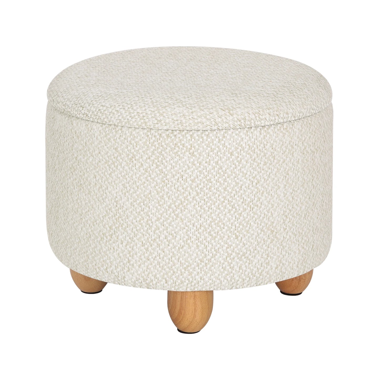 WOLTU Storage Pouf Upholstered Stool with Lid Ottoman Foldable Pouf with Pine Legs Space Saving for Living Room Bedroom Home
