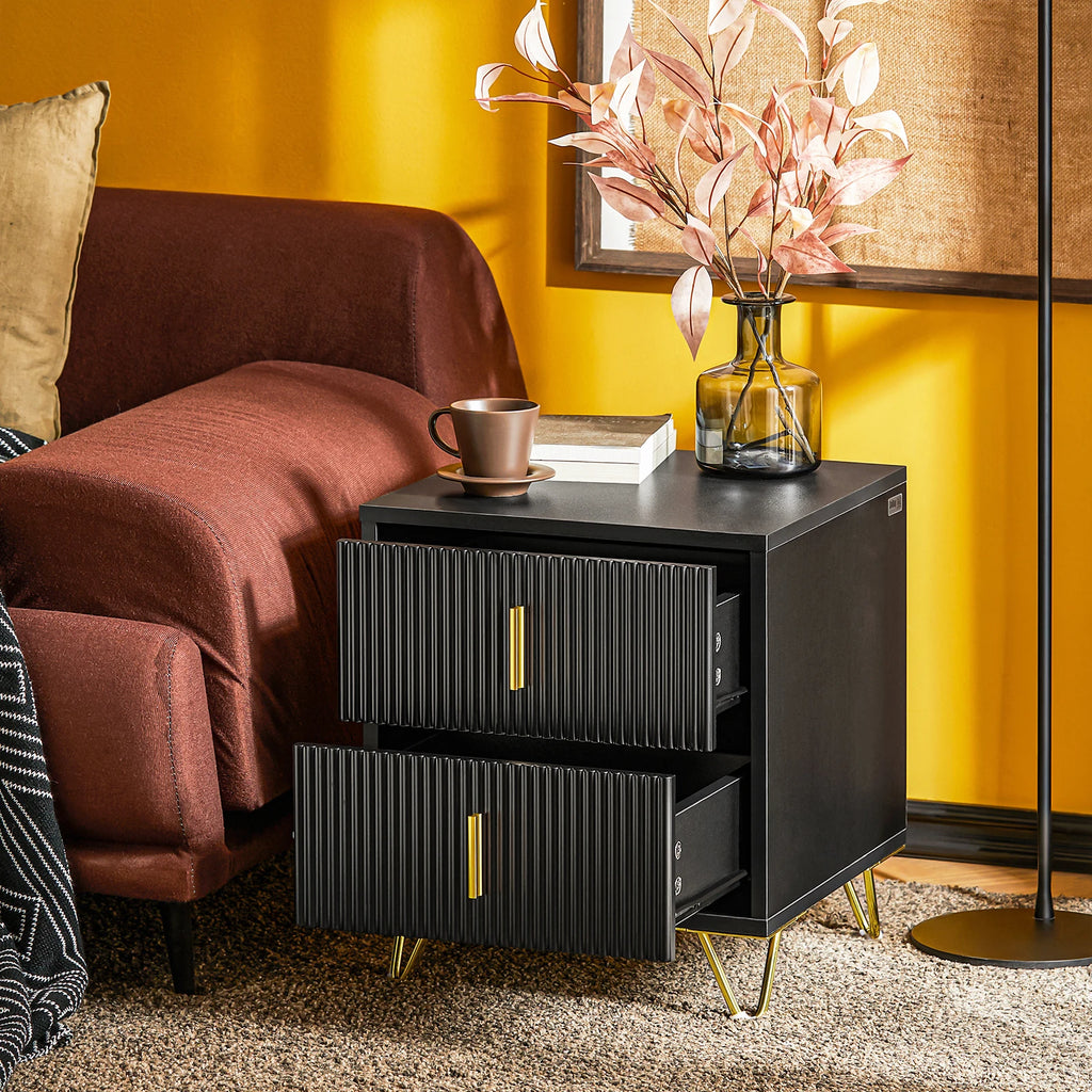 SoBuy FBT115 2 drawer bedside table for box spring bed sofa table side table table phone table bedside cabinet