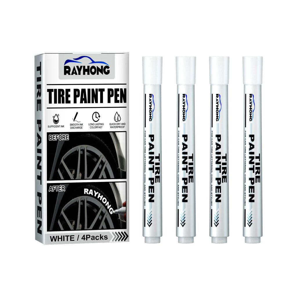 Rayhong 4pack Tire Paint Pen, Car Tire Letter Pen, Decorative Modifica
