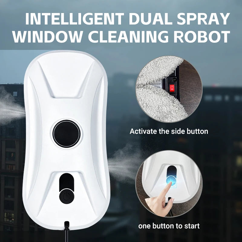 Ultra-Light Window Cleaner Robot Automatic Double Spray Water Intelligent Ultra-Thin Wipe Wash High-Rise Window Glass