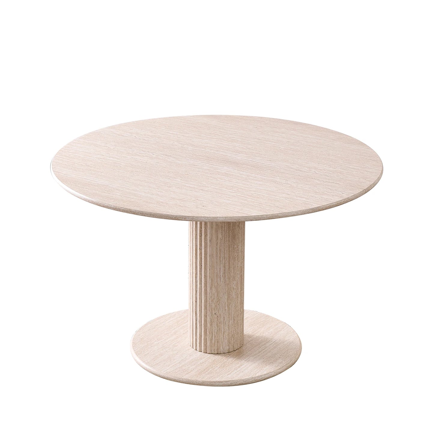 Modern Simple Round Dining Table, Solid Wood Stable Base Dining Table for 4-6 People, Suitable for Bedroom/Living Room