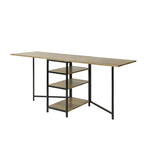 SoBuy FWT62-N folding dining room table with 3 shelves folding table kitchen table wooden table table industrial design