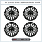 16inch Dagger Style Hub Cap Cover for Iron Rim Wheel Cover Set of 4 Steel Wheel Cover Replacement Hubcap for R16 Tire