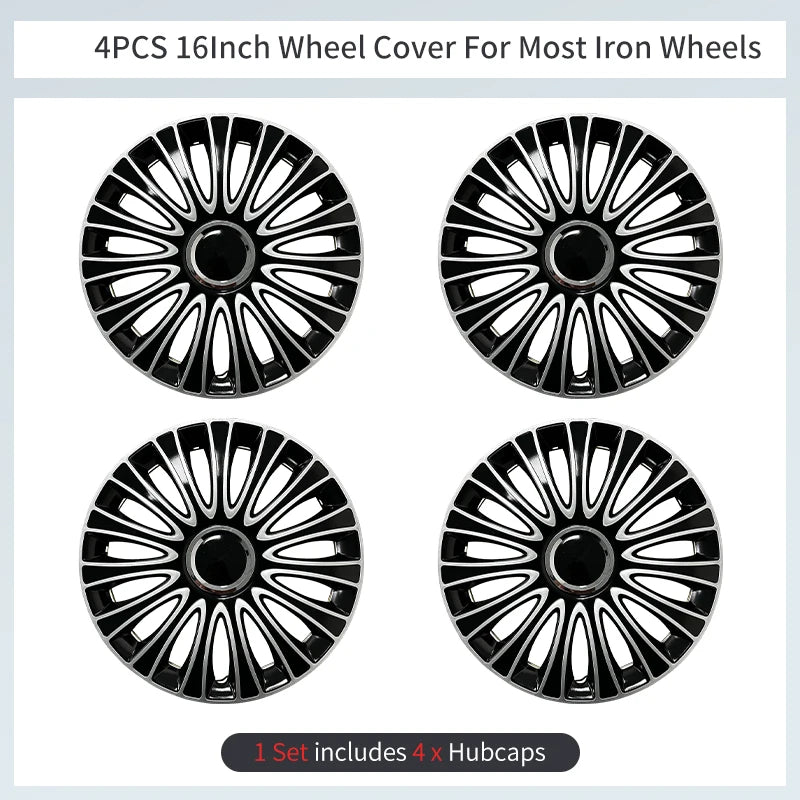 16inch Dagger Style Hub Cap Cover for Iron Rim Wheel Cover Set of 4 Steel Wheel Cover Replacement Hubcap for R16 Tire