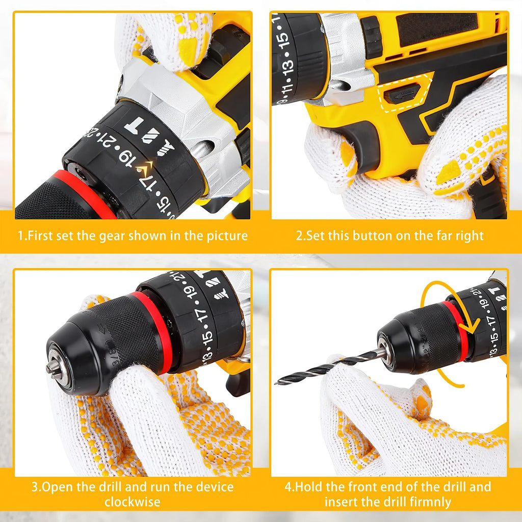 21V Cordless Drill Electric Screwdriver Electric Impact Drill Mini Wireless Power Driver DC Lithium-Ion Battery Power Tools