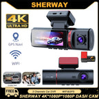 3 Channel Car DVR UHD 4K 3-Lens Inside Vehicle Dash Cam Three Way Came