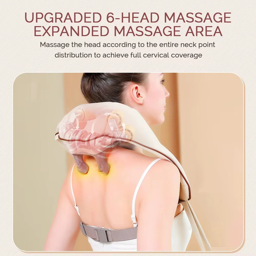 Multifunctional Neck Shoulder Massager, Wrap Heat Therapy Device, Cervical Spine Massage Instrument, Square Muscle Roller