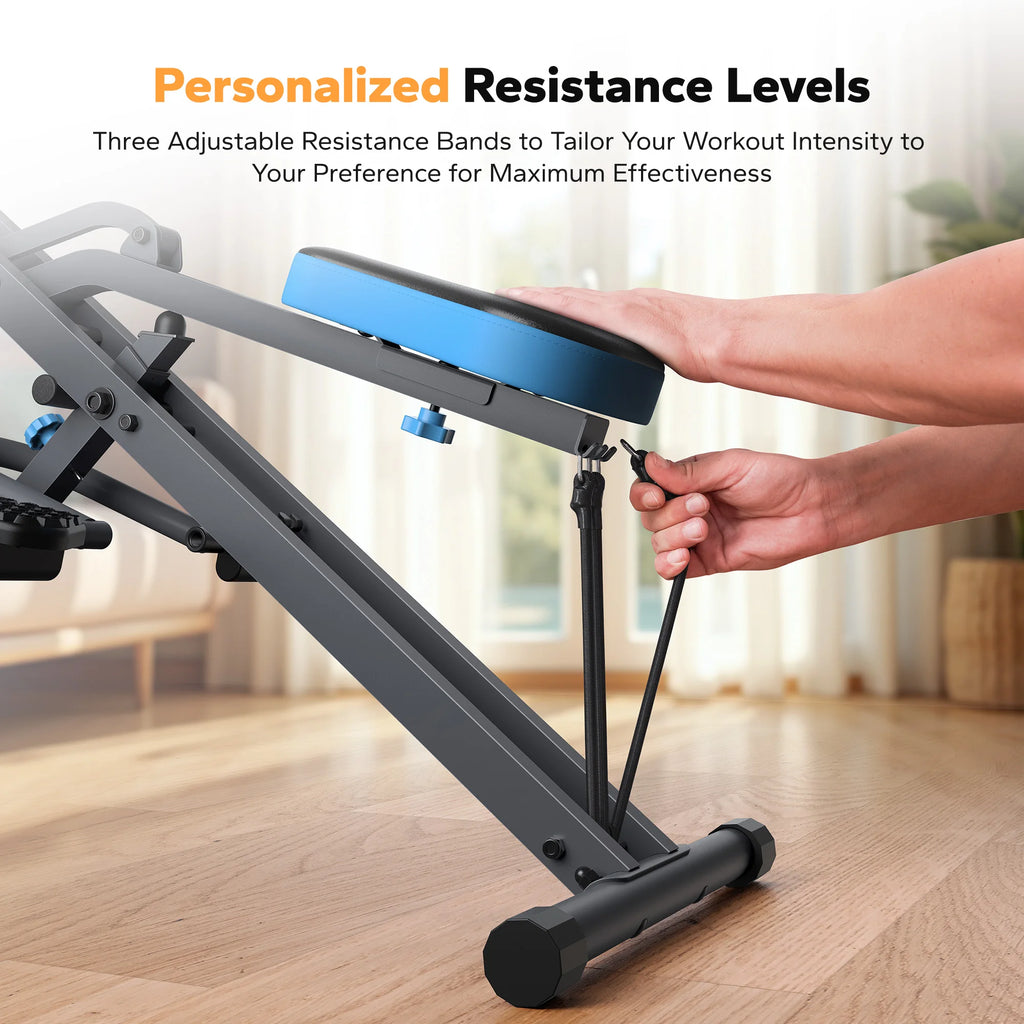 MERACH 2-in-1 Foldable Squat & Rowing Machine - Home Glute & Leg Trainer