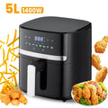 1400W 5L Air Fryer Stainless Steel Visible wide Capacity Electric Oven LED Display Touch set Multifunctional Electric Frye