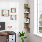 1PC White Black 5 Tiers Zigzag Style Decorative Wall Shelf Corner CD DVD Shelf for Home Organization Decoration Ornament