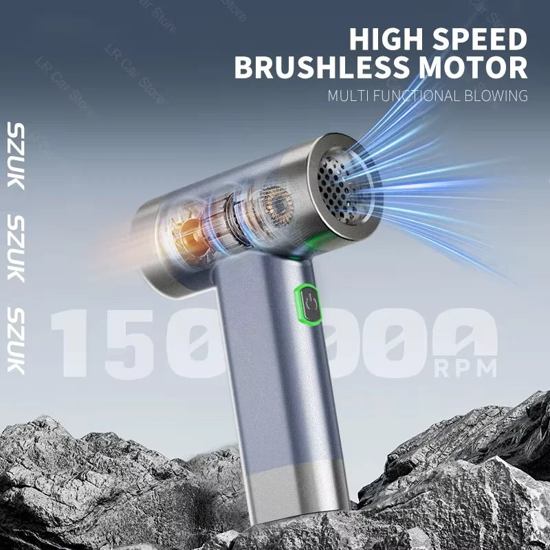 Turbofan Air Blower 150000RPM Mini Turbo Jet Fan Brushless Motor Handheld Duct Fan Portable Charging Cleaning Car Vacuum Cleaner