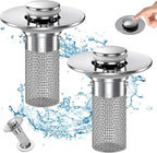 Pop-Up Bathroom Sink Drain Strainer | Removable Hair Catcher & Stopper