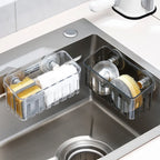 Suction Cup Sink Rack Faucet Drain Rack Multifunctional Basket Kitchen Sponge Rack Punch-free Wall Mount