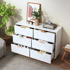ROSAHQNDA 6-drawer chest of drawers, 4-drawer dresser, modern storage cabinet with metal legs, creative MDF storage cabinet