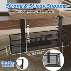 Under Desk Box Tray BLACK, 1 Pack - Wire Management & Cord Organizer, Clamp Mount