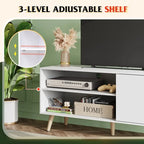 GALAXHERO TV Stand for 55 Inch TV Mid Century Modern TV Console with Storage Cabinet Entertainment Center for Living Room