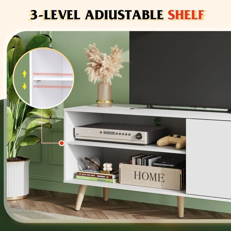 GALAXHERO TV Stand for 55 Inch TV Mid Century Modern TV Console with Storage Cabinet Entertainment Center for Living Room